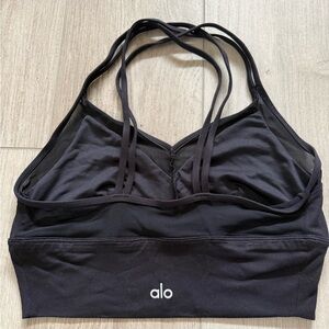ALO Yoga Black Double Strap Sports Bra